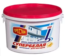 Краска Престиж фасадная акриловая белая матовая 4,5кг