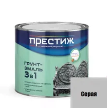 Грунт-эмаль по ржавчине ПРЕСТИЖ 3 в 1 (1,9кг) серая