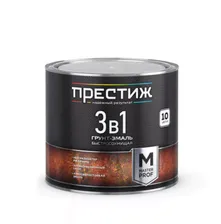 3 в 1 быстросохнущая грунт-эмаль по ржавчине "Престиж" (1,9кг) Чёрный