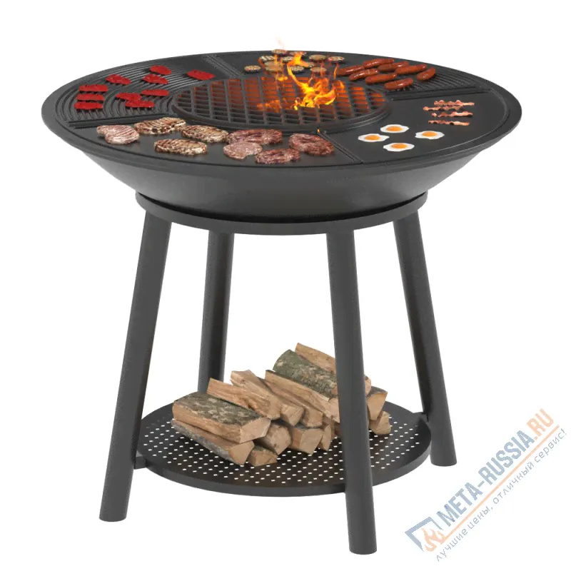 Чугунный Fantastic Grill Везувий 700 Престиж (чаша+подставка престиж+плита Gurman +крышка) - заказать, ЛУЧШАЯ ЦЕНА, в интернет-магазине Мета Россия